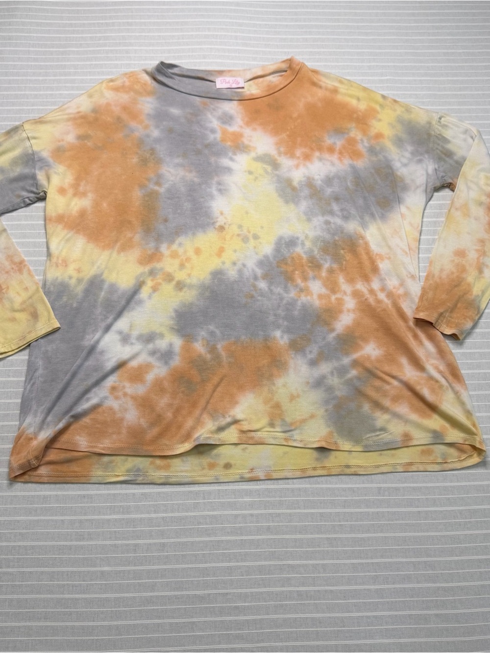 🍂 Pink Lily Tie-Dye Long Sleeve Top